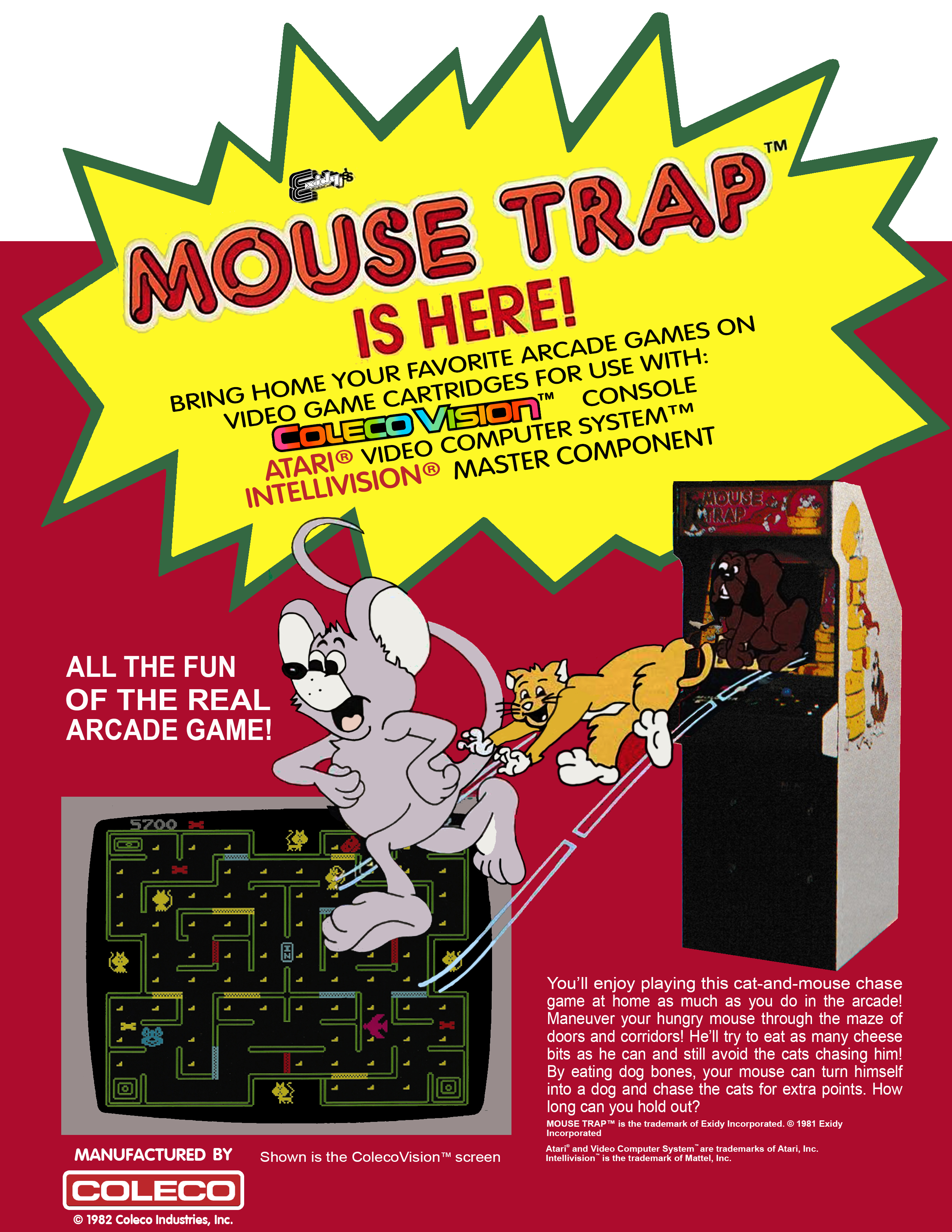 ColecoVision Mouse Trap Store Counter Display Card